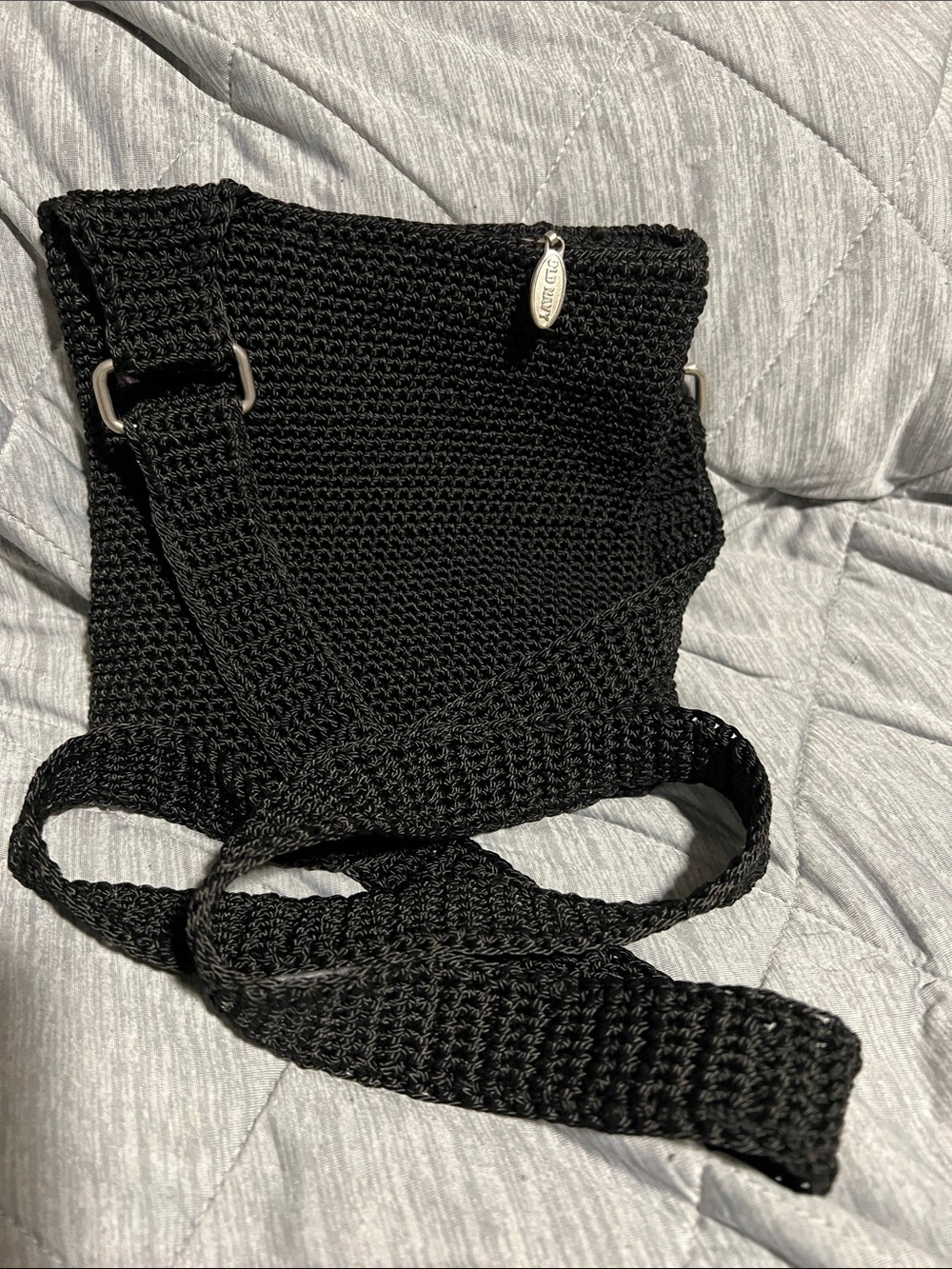 Old Navy Black Crochet Crossbody Bag